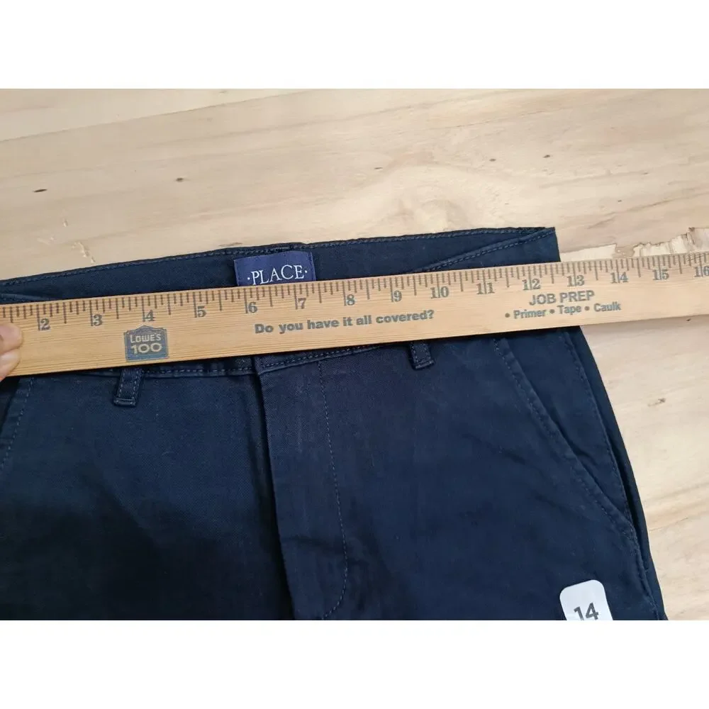 The Children's Place Boys Skinny Slim Stretch Navy Blue Chino Pants - Size 14